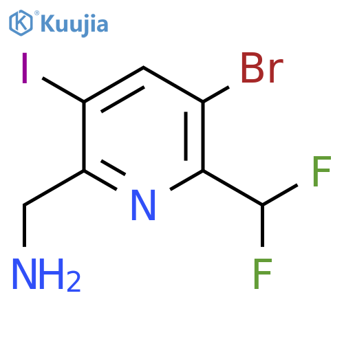 2-(Aminomethyl)-5-bromo-6-(difluoromethyl)-3-iodopyridine structure