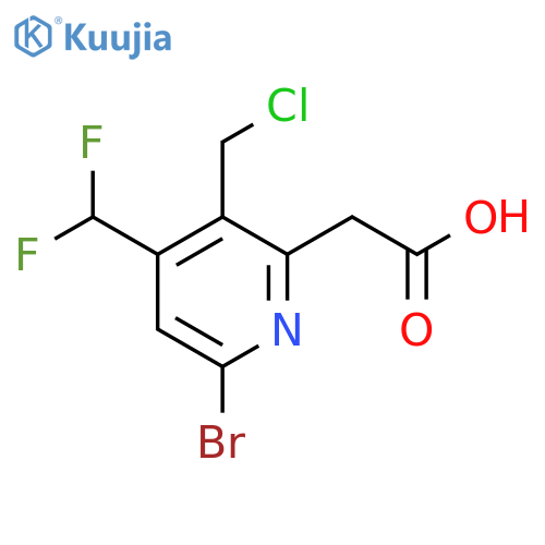 6-Bromo-3-(chloromethyl)-4-(difluoromethyl)pyridine-2-acetic acid structure