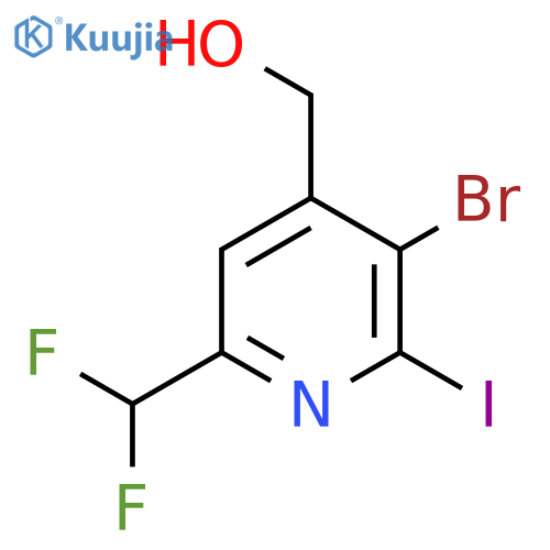 3-Bromo-6-(difluoromethyl)-2-iodopyridine-4-methanol structure