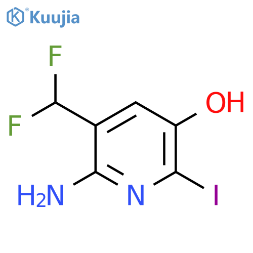 2-Amino-3-(difluoromethyl)-5-hydroxy-6-iodopyridine structure