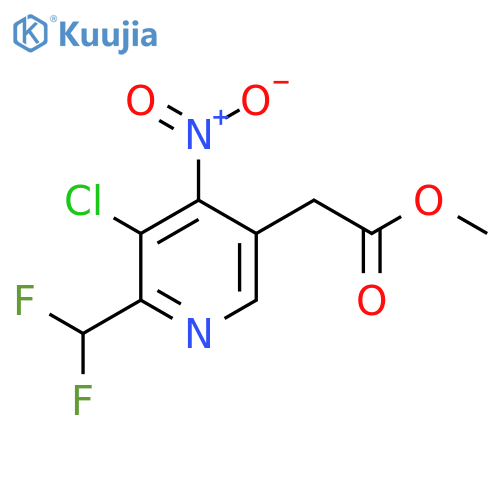 Methyl 3-chloro-2-(difluoromethyl)-4-nitropyridine-5-acetate structure