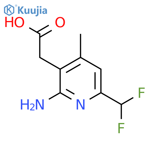 2-Amino-6-(difluoromethyl)-4-methylpyridine-3-acetic acid structure