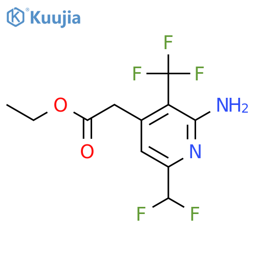 Ethyl 2-amino-6-(difluoromethyl)-3-(trifluoromethyl)pyridine-4-acetate structure