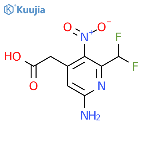 6-Amino-2-(difluoromethyl)-3-nitropyridine-4-acetic acid structure