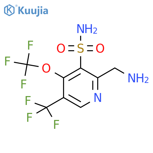 2-(Aminomethyl)-4-(trifluoromethoxy)-5-(trifluoromethyl)pyridine-3-sulfonamide structure