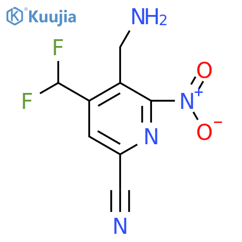 3-(Aminomethyl)-6-cyano-4-(difluoromethyl)-2-nitropyridine structure