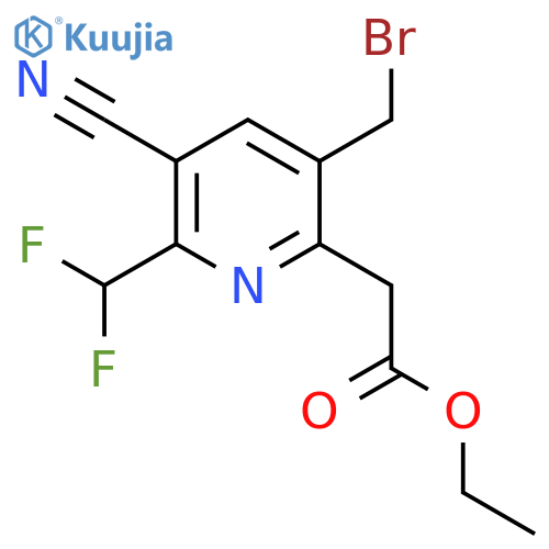 Ethyl 3-(bromomethyl)-5-cyano-6-(difluoromethyl)pyridine-2-acetate structure