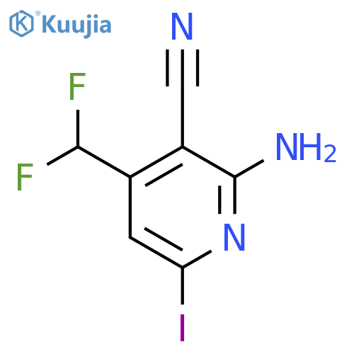 2-Amino-3-cyano-4-(difluoromethyl)-6-iodopyridine structure