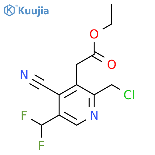 Ethyl 2-(chloromethyl)-4-cyano-5-(difluoromethyl)pyridine-3-acetate structure