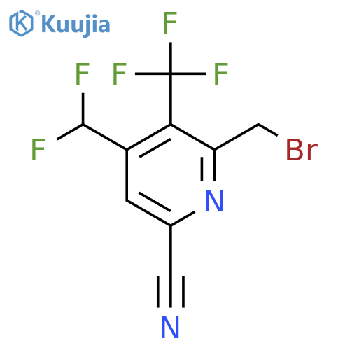 2-(Bromomethyl)-6-cyano-4-(difluoromethyl)-3-(trifluoromethyl)pyridine structure