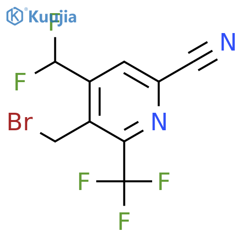 3-(Bromomethyl)-6-cyano-4-(difluoromethyl)-2-(trifluoromethyl)pyridine structure