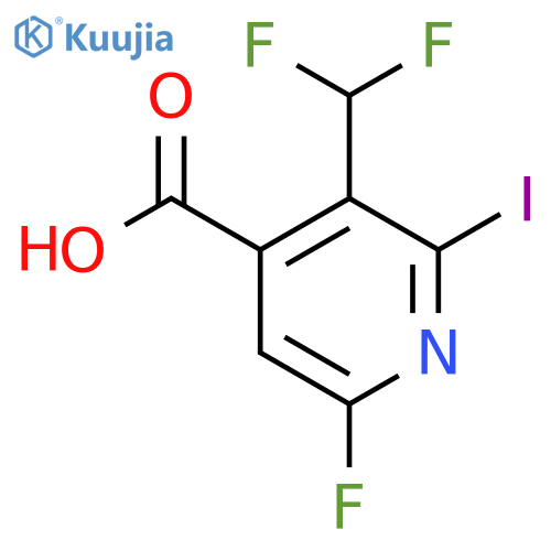 3-(Difluoromethyl)-6-fluoro-2-iodopyridine-4-carboxylic acid structure
