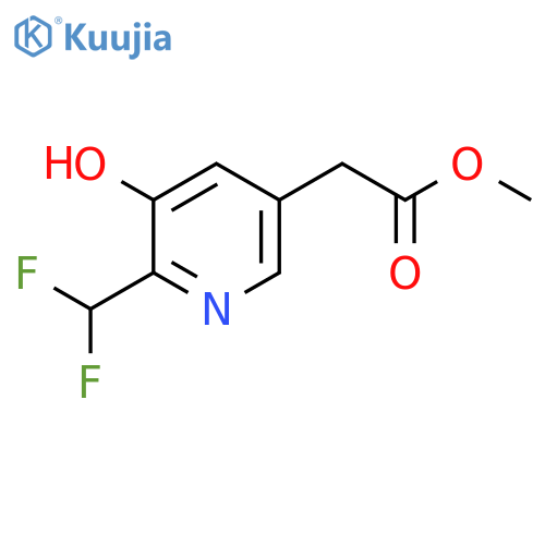 Methyl 2-(difluoromethyl)-3-hydroxypyridine-5-acetate structure