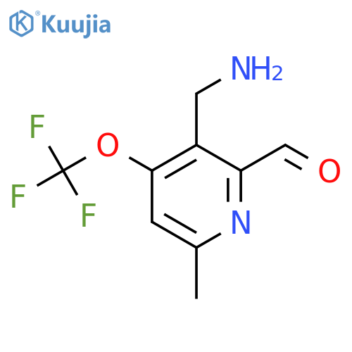 3-(Aminomethyl)-6-methyl-4-(trifluoromethoxy)pyridine-2-carboxaldehyde structure