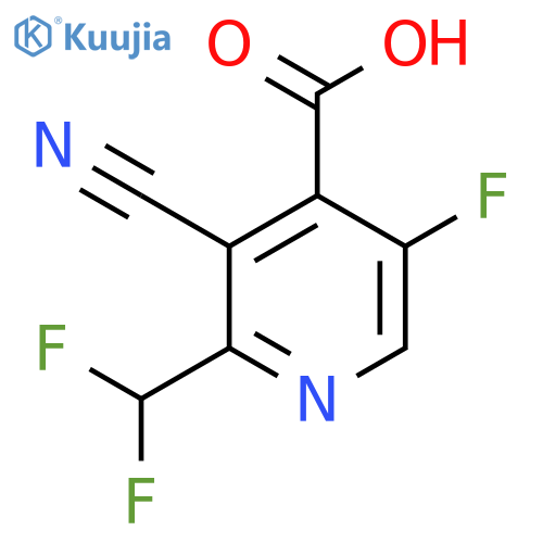 3-Cyano-2-(difluoromethyl)-5-fluoropyridine-4-carboxylic acid structure