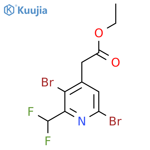 Ethyl 3,6-dibromo-2-(difluoromethyl)pyridine-4-acetate structure