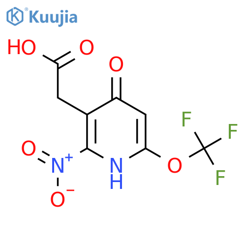 4-Hydroxy-2-nitro-6-(trifluoromethoxy)pyridine-3-acetic acid structure