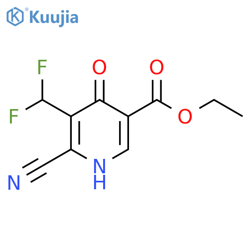 Ethyl 2-cyano-3-(difluoromethyl)-4-hydroxypyridine-5-carboxylate structure
