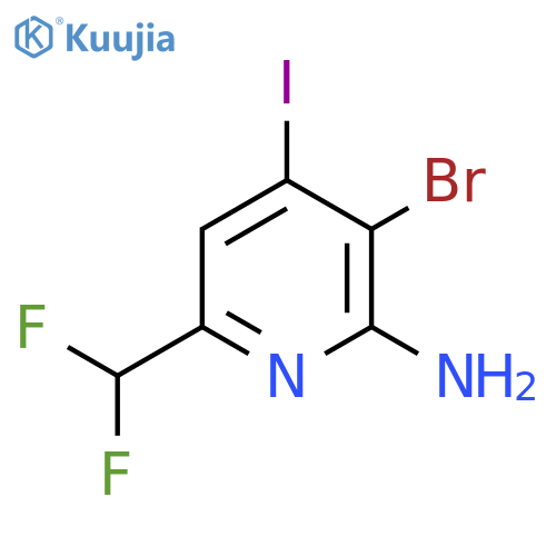 2-Amino-3-bromo-6-(difluoromethyl)-4-iodopyridine structure