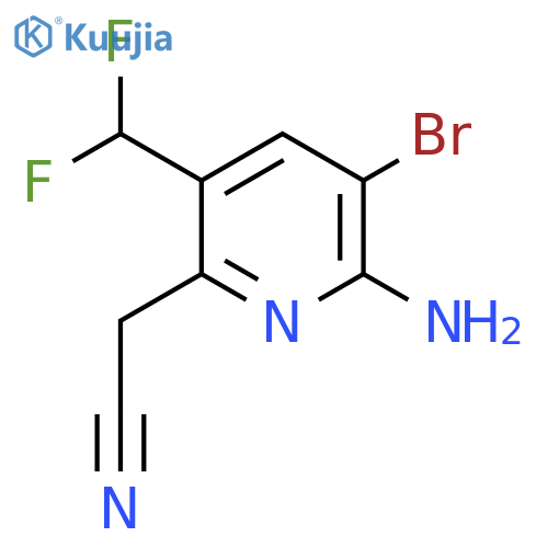 2-Amino-3-bromo-5-(difluoromethyl)pyridine-6-acetonitrile structure