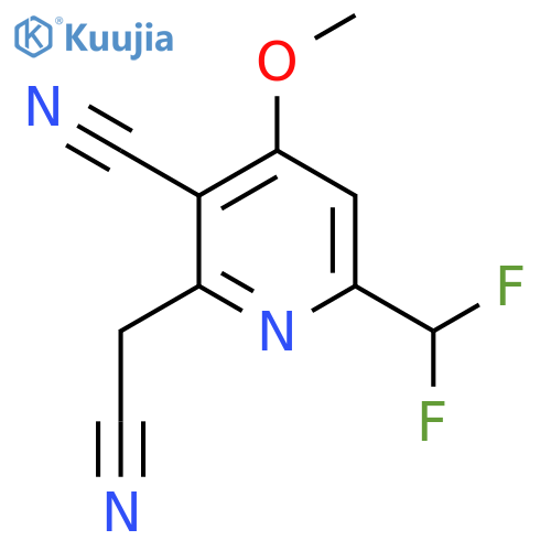 3-Cyano-6-(difluoromethyl)-4-methoxypyridine-2-acetonitrile structure