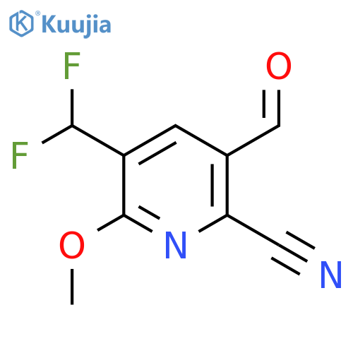 2-Cyano-5-(difluoromethyl)-6-methoxypyridine-3-carboxaldehyde structure