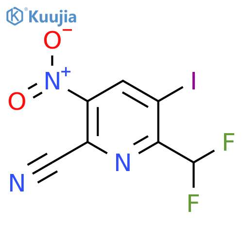 2-Cyano-6-(difluoromethyl)-5-iodo-3-nitropyridine structure