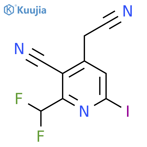 3-Cyano-2-(difluoromethyl)-6-iodopyridine-4-acetonitrile structure