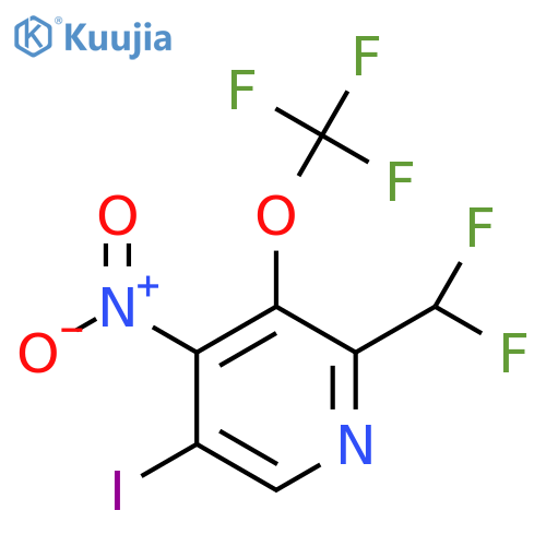 2-(Difluoromethyl)-5-iodo-4-nitro-3-(trifluoromethoxy)pyridine structure