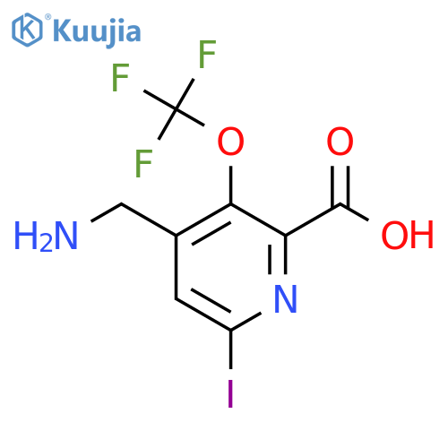 4-(Aminomethyl)-6-iodo-3-(trifluoromethoxy)pyridine-2-carboxylic acid structure