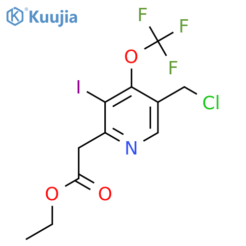 Ethyl 5-(chloromethyl)-3-iodo-4-(trifluoromethoxy)pyridine-2-acetate structure