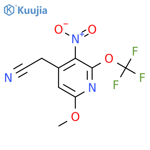 6-Methoxy-3-nitro-2-(trifluoromethoxy)pyridine-4-acetonitrile structure