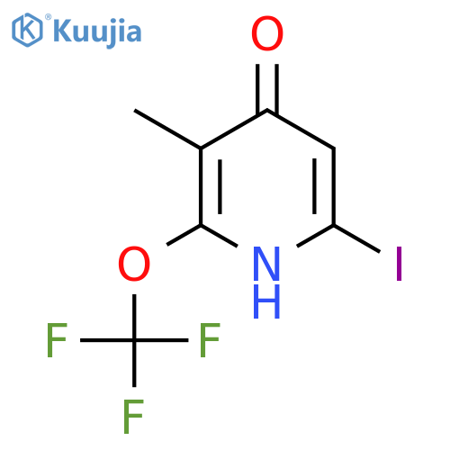 4-Hydroxy-6-iodo-3-methyl-2-(trifluoromethoxy)pyridine structure