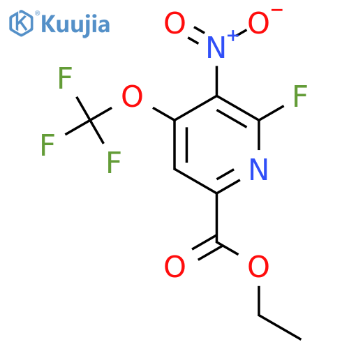 Ethyl 2-fluoro-3-nitro-4-(trifluoromethoxy)pyridine-6-carboxylate structure