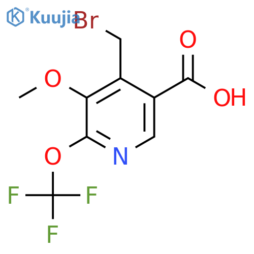 4-(Bromomethyl)-3-methoxy-2-(trifluoromethoxy)pyridine-5-carboxylic acid structure