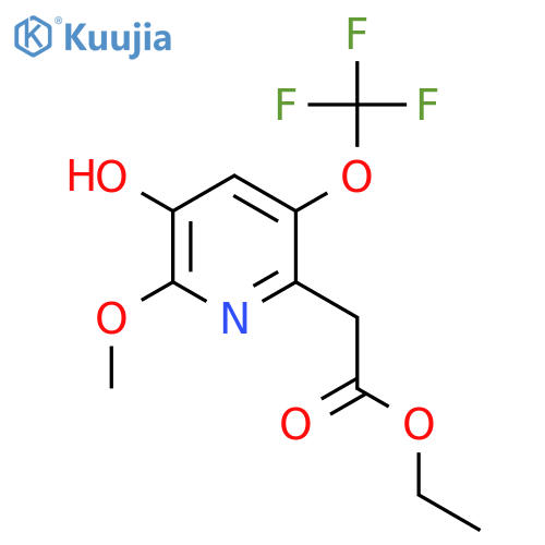 Ethyl 3-hydroxy-2-methoxy-5-(trifluoromethoxy)pyridine-6-acetate structure