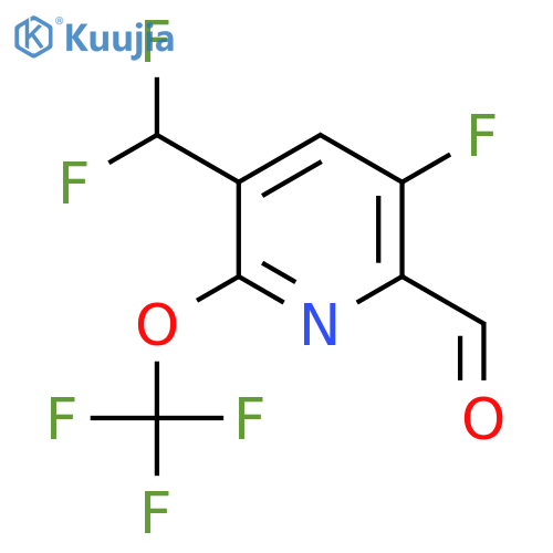 3-(Difluoromethyl)-5-fluoro-2-(trifluoromethoxy)pyridine-6-carboxaldehyde structure