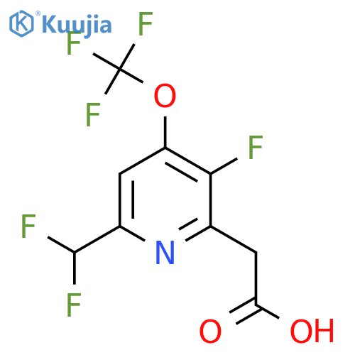 6-(Difluoromethyl)-3-fluoro-4-(trifluoromethoxy)pyridine-2-acetic acid structure