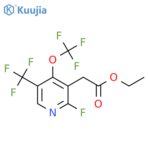 Ethyl 2-fluoro-4-(trifluoromethoxy)-5-(trifluoromethyl)pyridine-3-acetate structure