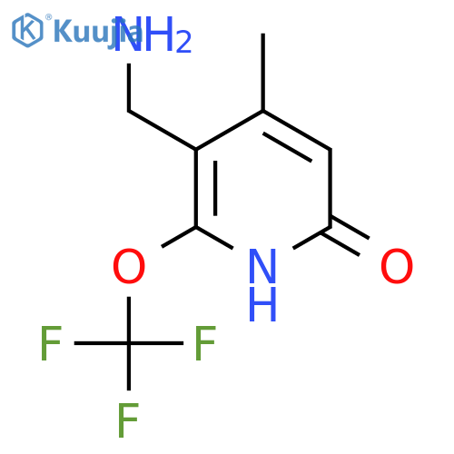 3-(Aminomethyl)-6-hydroxy-4-methyl-2-(trifluoromethoxy)pyridine structure