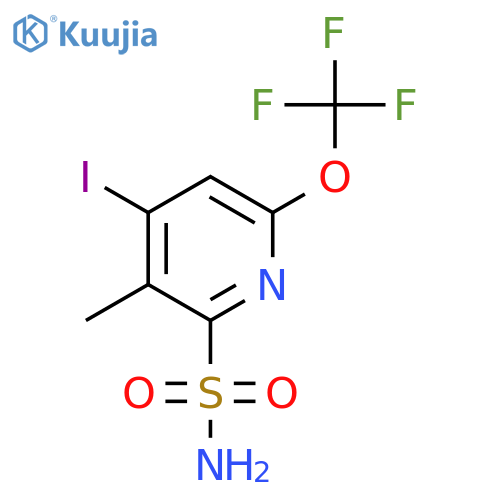 4-Iodo-3-methyl-6-(trifluoromethoxy)pyridine-2-sulfonamide structure