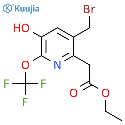 Ethyl 3-(bromomethyl)-5-hydroxy-6-(trifluoromethoxy)pyridine-2-acetate structure