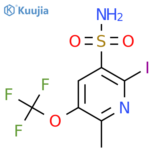 2-Iodo-6-methyl-5-(trifluoromethoxy)pyridine-3-sulfonamide structure