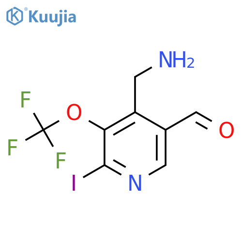 4-(Aminomethyl)-2-iodo-3-(trifluoromethoxy)pyridine-5-carboxaldehyde structure