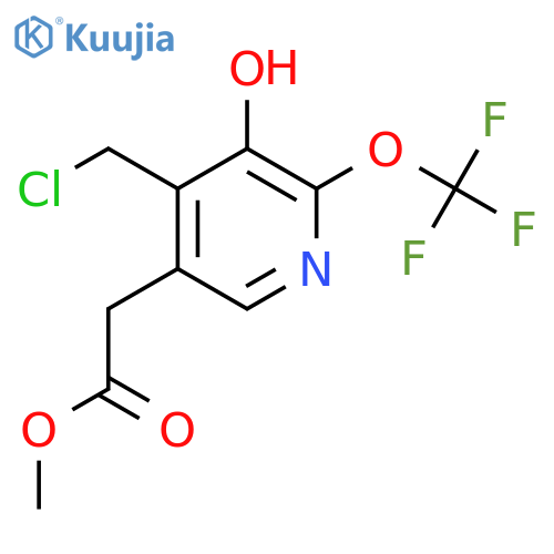 Methyl 4-(chloromethyl)-3-hydroxy-2-(trifluoromethoxy)pyridine-5-acetate structure