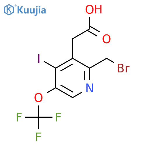 2-(Bromomethyl)-4-iodo-5-(trifluoromethoxy)pyridine-3-acetic acid structure