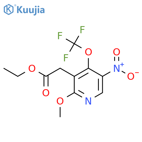Ethyl 2-methoxy-5-nitro-4-(trifluoromethoxy)pyridine-3-acetate structure