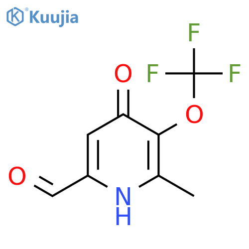 4-Hydroxy-2-methyl-3-(trifluoromethoxy)pyridine-6-carboxaldehyde structure
