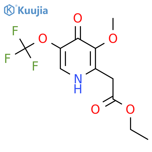 Ethyl 4-hydroxy-3-methoxy-5-(trifluoromethoxy)pyridine-2-acetate structure