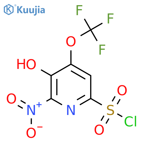 3-Hydroxy-2-nitro-4-(trifluoromethoxy)pyridine-6-sulfonyl chloride structure
